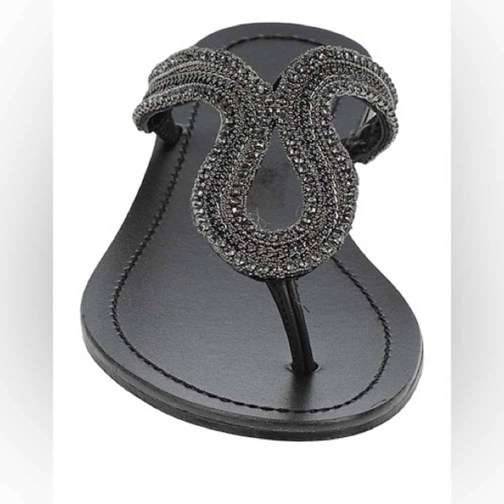 NWOB Schutz Gem Leather Flip Flops Sz 5